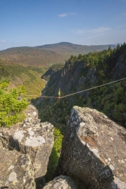 Slack Line walkers in Dixville Notch