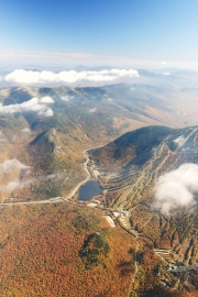 Aerial view Franconia Notch