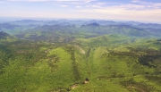 Spring aerial view of Pemigewasset Wilderness, Zealand and Carrigain Notch