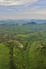 Spring aerial view of Pemigewasset Wilderness, Zealand and Carrigain Notch
