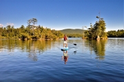 Paddle boarding on Squam