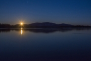 Moonrise on Squam with Red Hill in the background