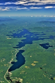 Summer aerial view of Squam Lake