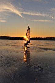 Kitewinging at sunset