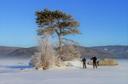 Cross country skiing near Yard Island