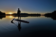 Early morning paddle boarding in Rattlesnake Cove