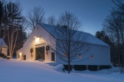 Scenic barn in Sandwich dressed up for the holidays