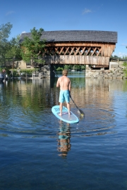 Paddleboarding at Squam River Covered Bridge