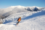Snowboarder on Cannon Mountain